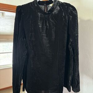 Boden Black, Velvet, Longsleeve Mockneck, Size 20/22 Never Worn